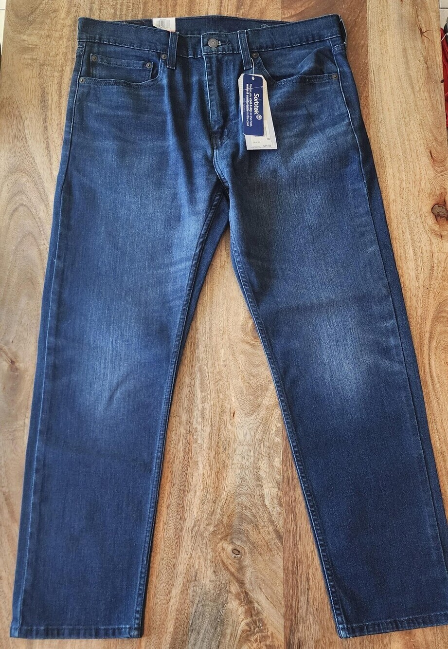 Levi's 502 Jeans Mens 34x30 Blue Tapered Stretch All Seasons Tech Denim Mid Rise